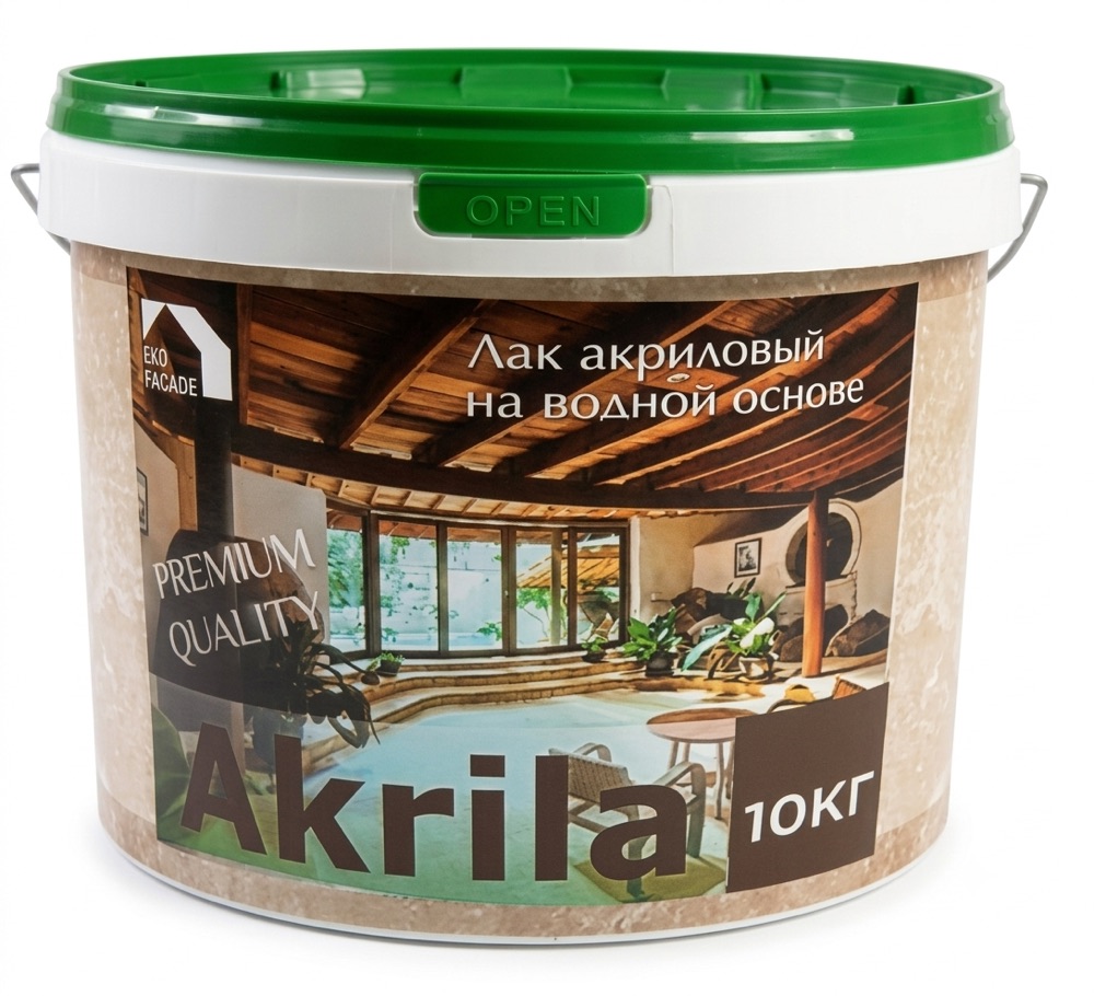 ECO FACADE Akrila (лак акриловый) — фото упаковки, каталог Decotrade